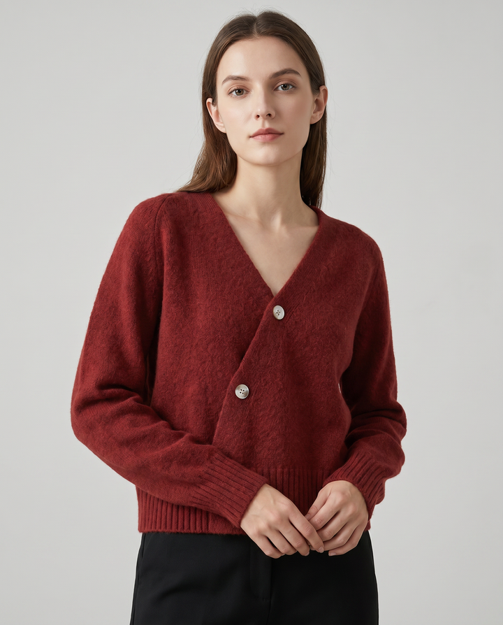 Estelle | V-Ausschnitt Cardigan mit Knopfverschluss