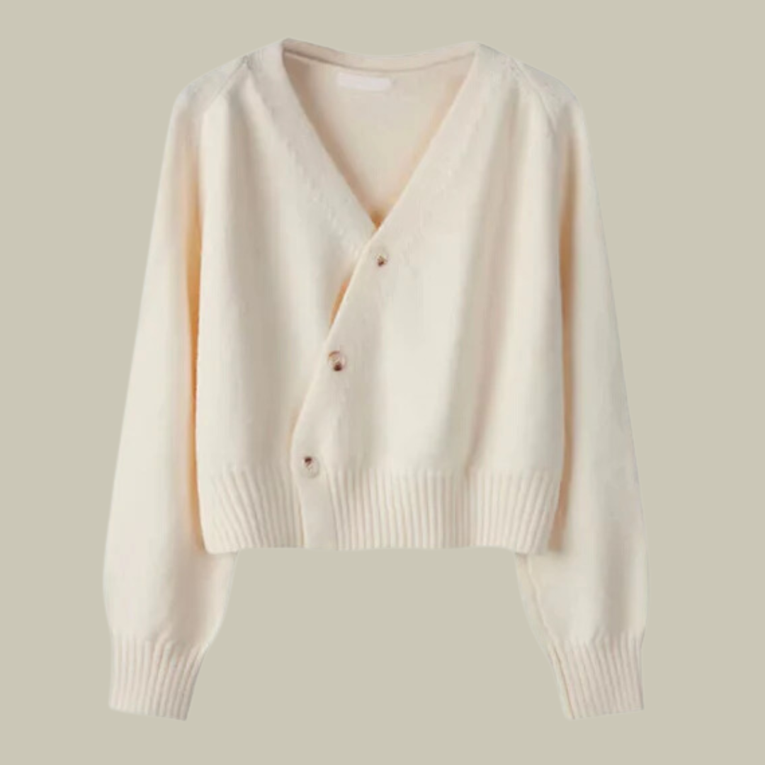 Estelle | V-Ausschnitt Cardigan mit Knopfverschluss
