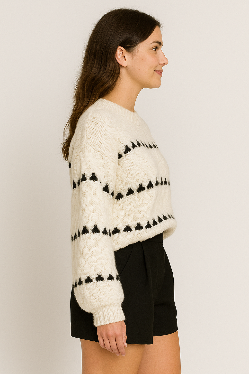 Faye | Strukturierter Pullover mit Rundhalsausschnitt