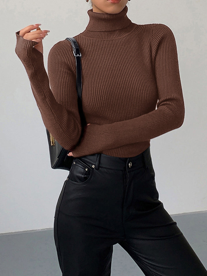 Greer | Rippstrick-Pullover mit Rollkragen