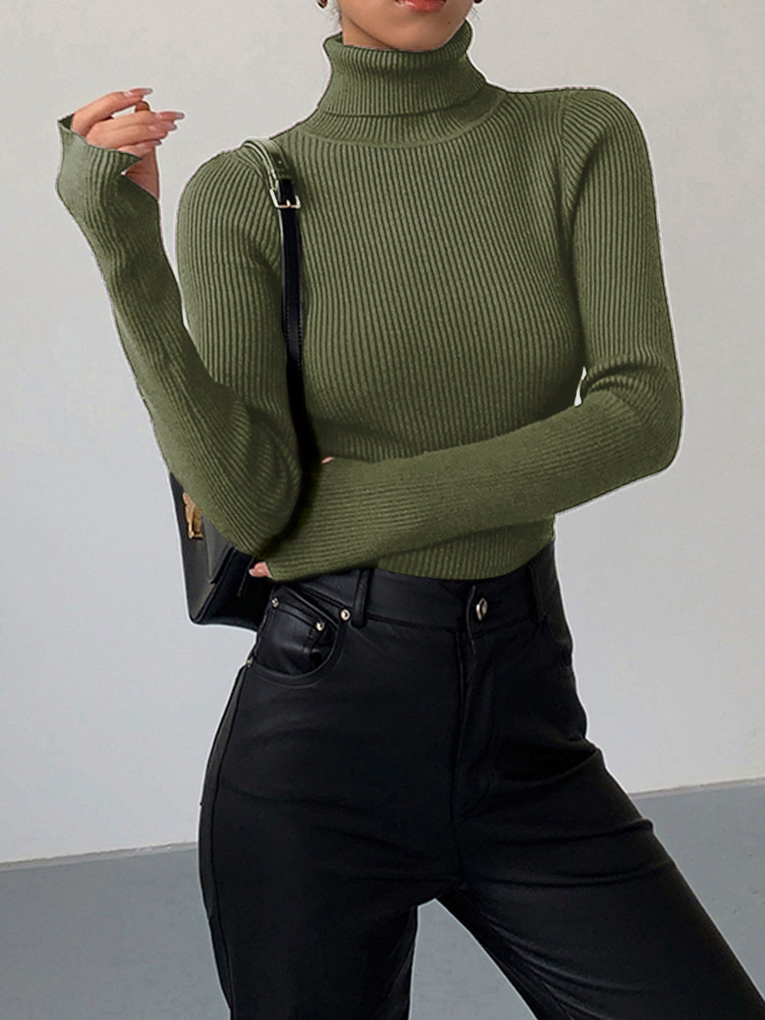Greer | Rippstrick-Pullover mit Rollkragen