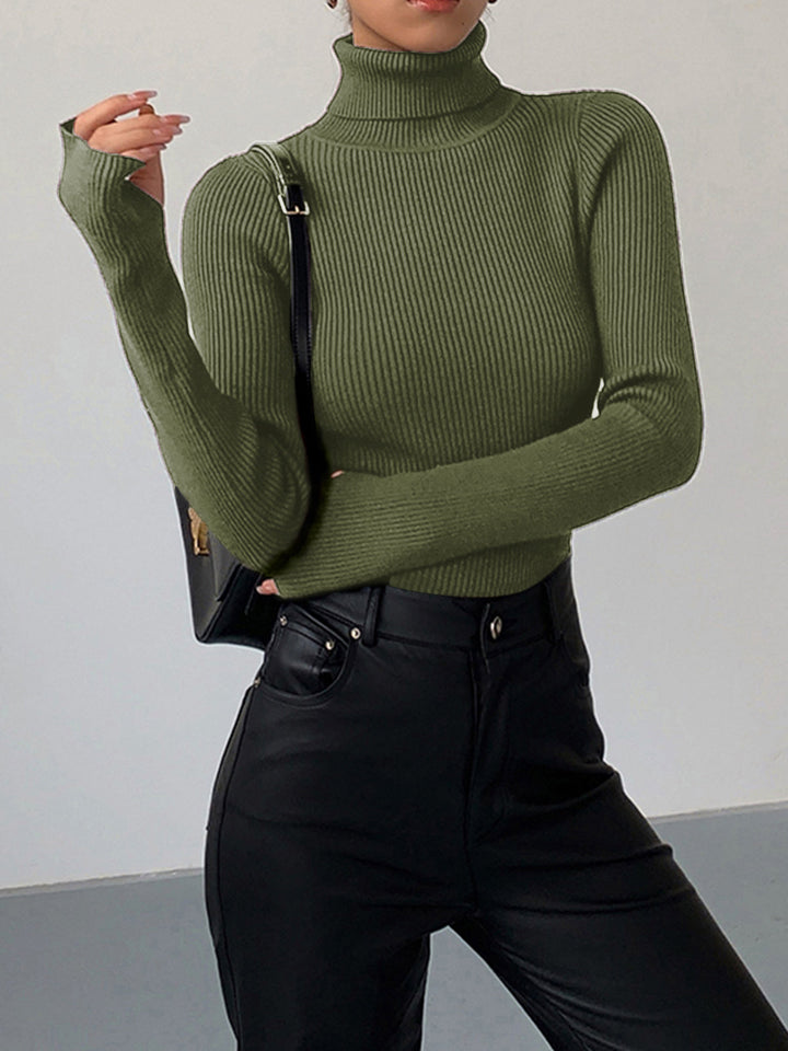 Greer | Rippstrick-Pullover mit Rollkragen