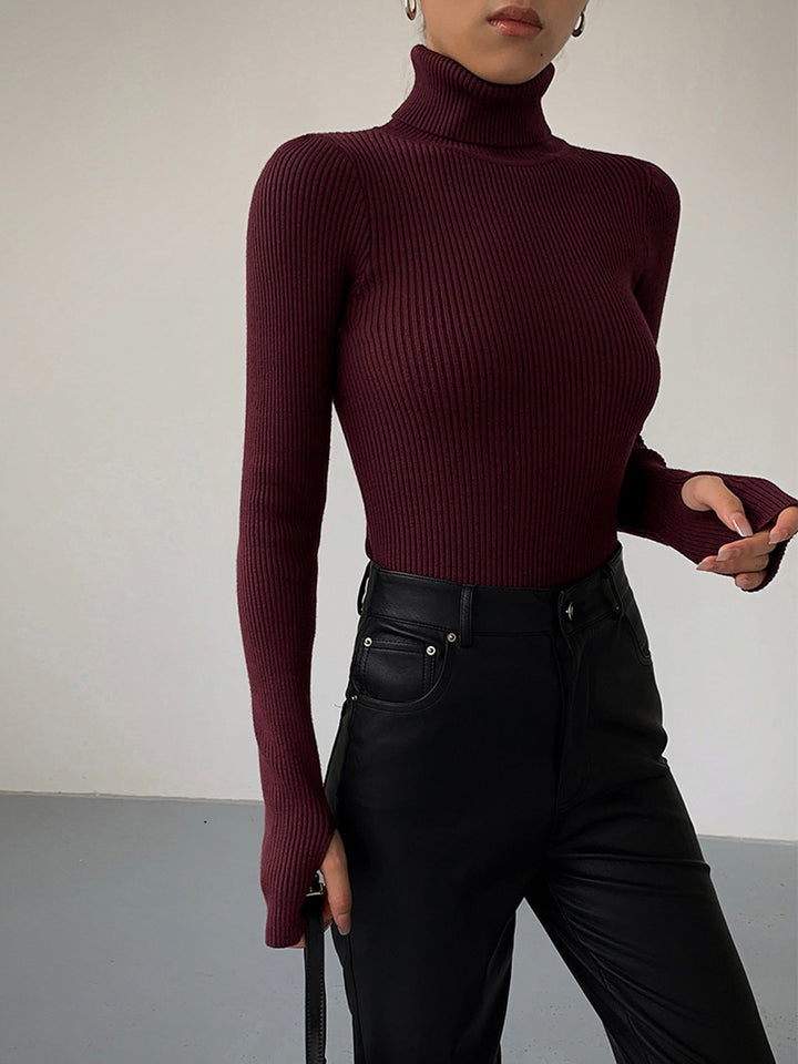 Greer | Rippstrick-Pullover mit Rollkragen