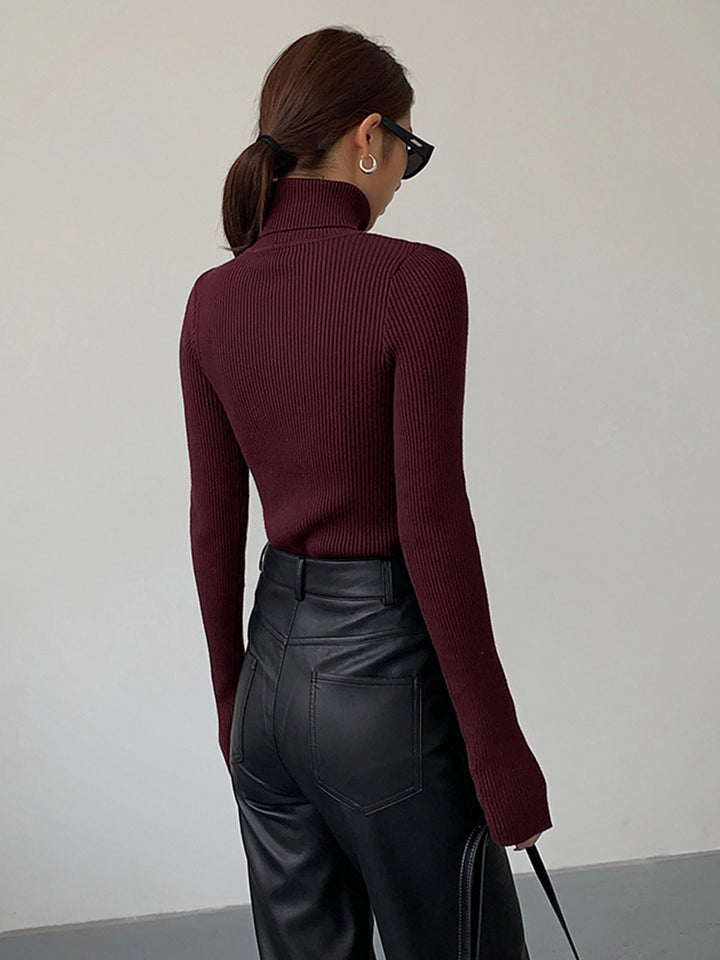 Greer | Rippstrick-Pullover mit Rollkragen