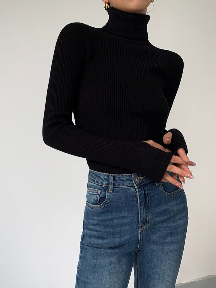 Greer | Rippstrick-Pullover mit Rollkragen