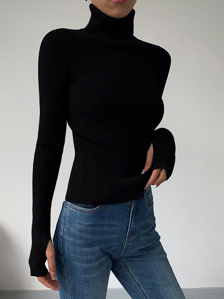 Greer | Rippstrick-Pullover mit Rollkragen
