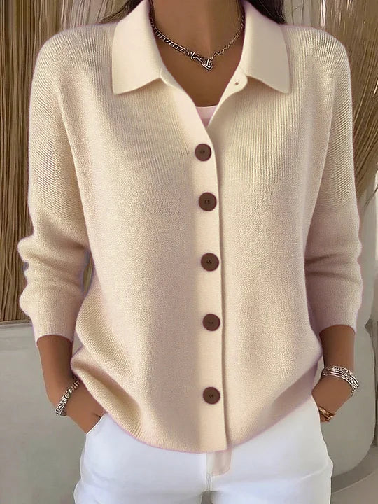 Josephine™ | Knopf-Front Kragen Cardigan