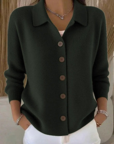 Josephine™ | Knopf-Front Kragen Cardigan