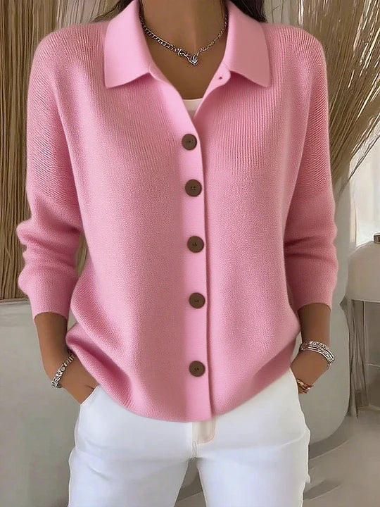 Josephine™ | Knopf-Front Kragen Cardigan
