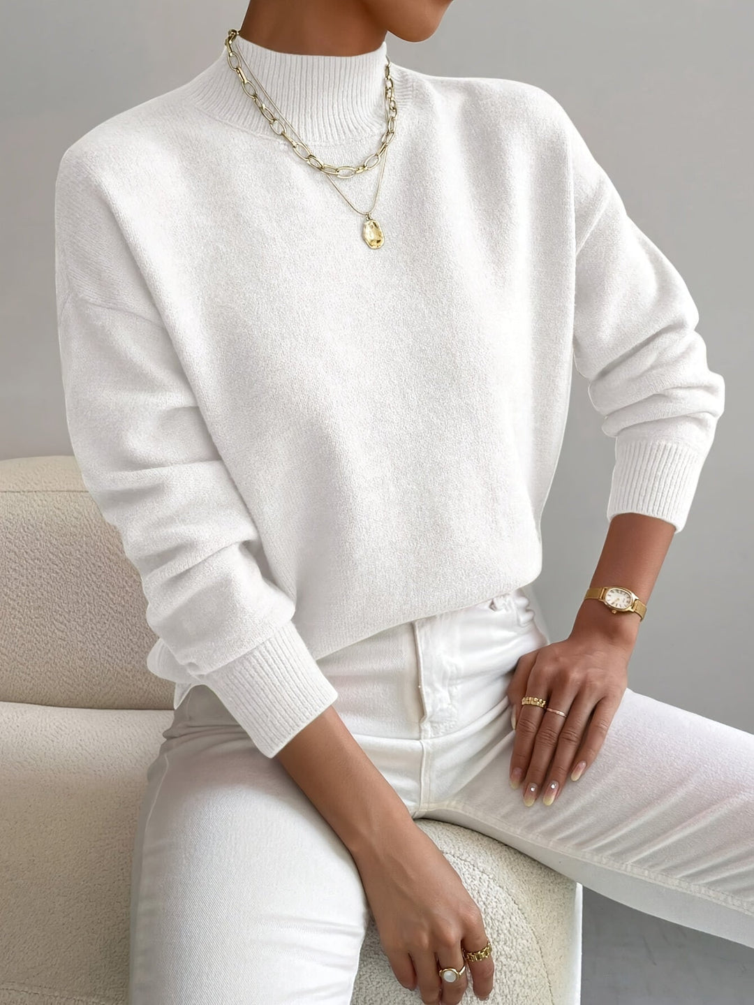 Harper | Pullover mit hohem Kragen
