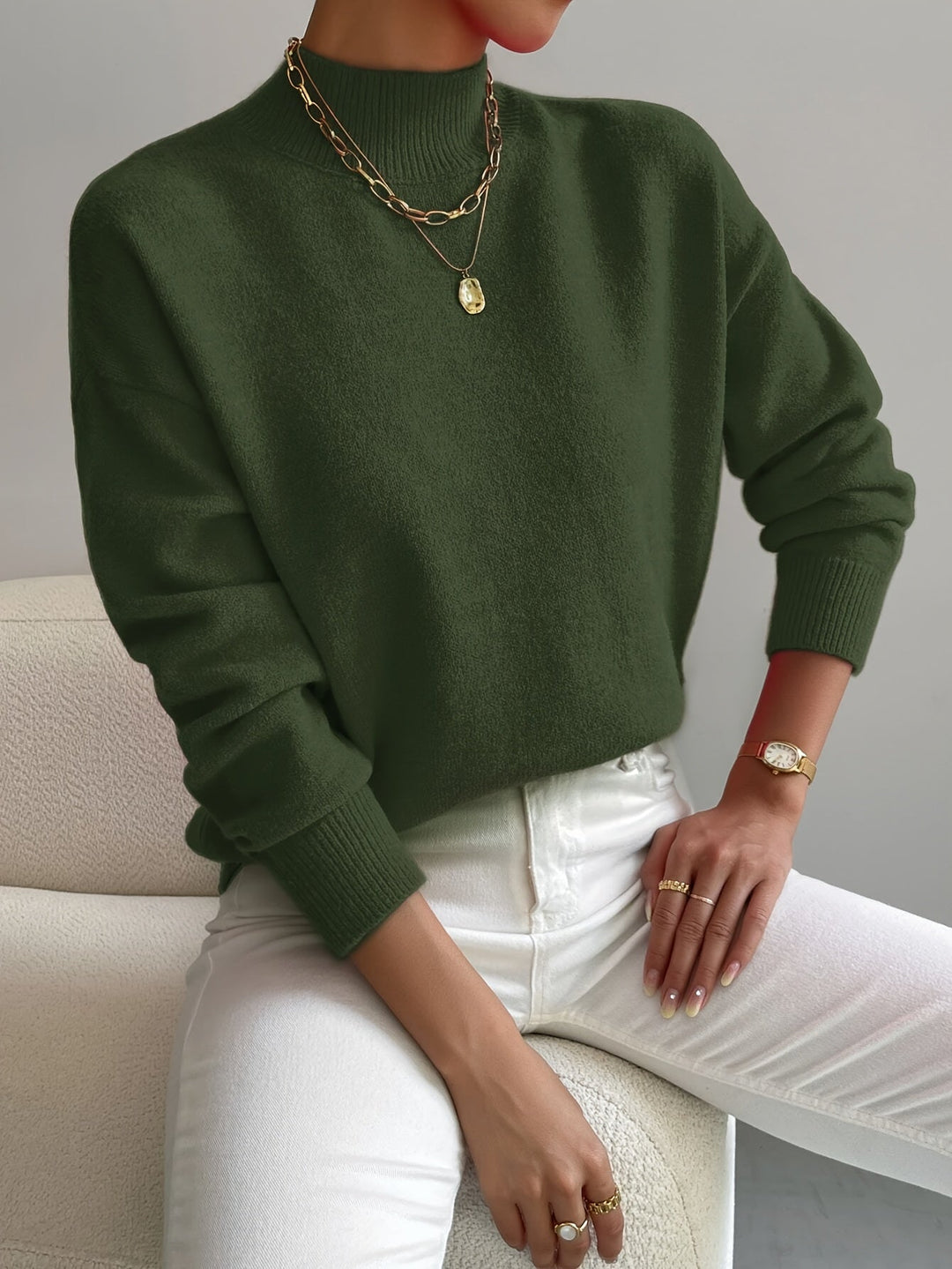 Harper | Pullover mit hohem Kragen