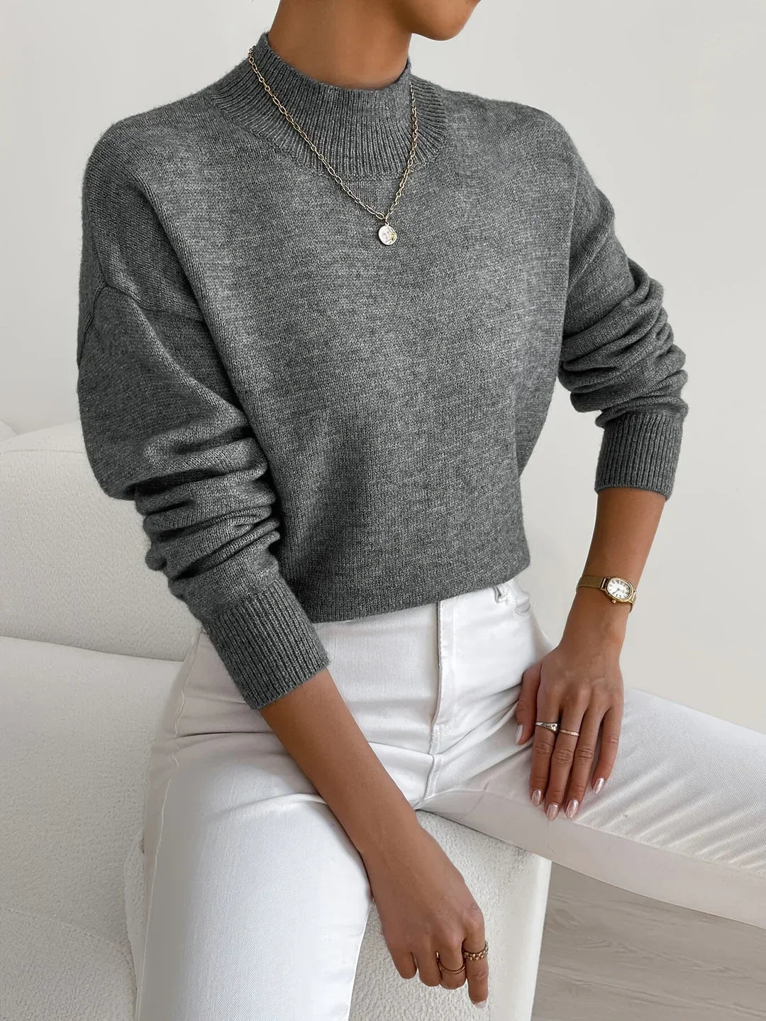 Harper | Pullover mit hohem Kragen