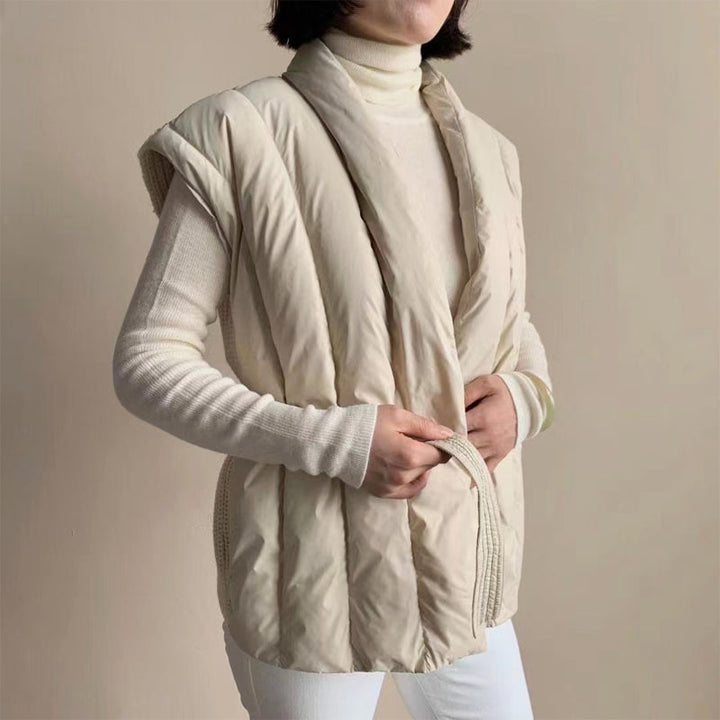 Gilet Puffer Wrap Mit Gürtel Weich Cherry™