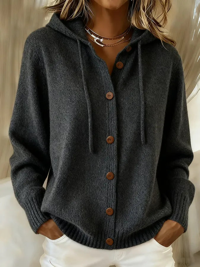 Brenda™ | Gemütlicher Knopf-Cardigan Hoodie