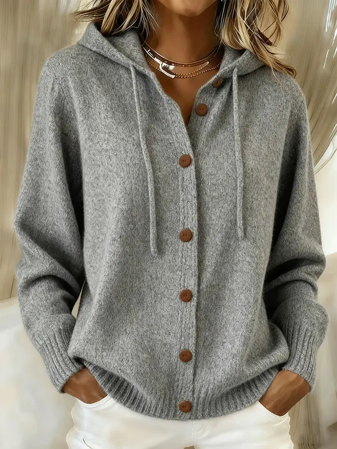 Brenda™ | Gemütlicher Knopf-Cardigan Hoodie