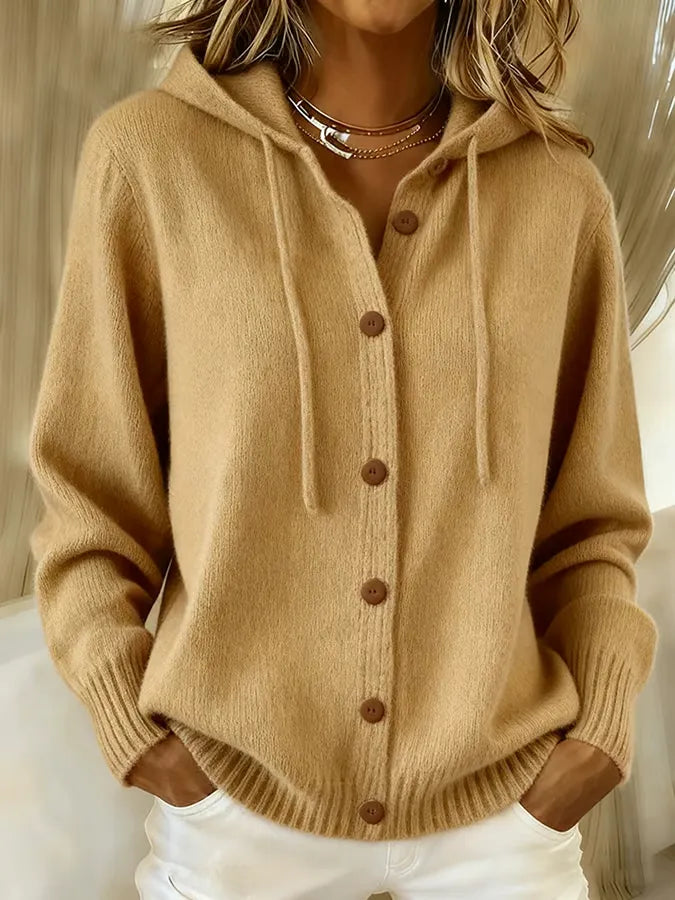 Brenda™ | Gemütlicher Knopf-Cardigan Hoodie