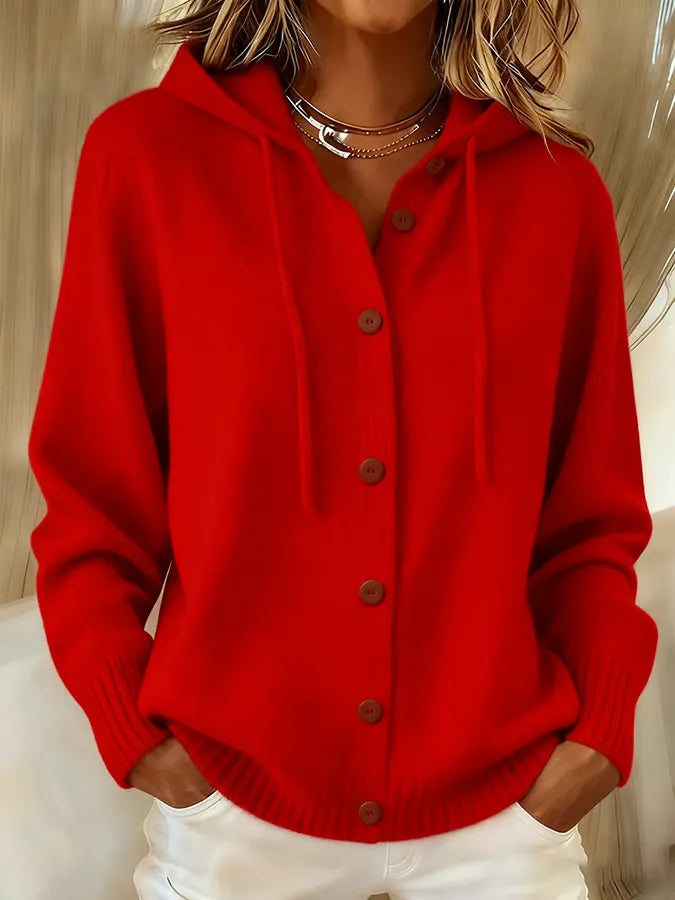 Brenda™ | Gemütlicher Knopf-Cardigan Hoodie