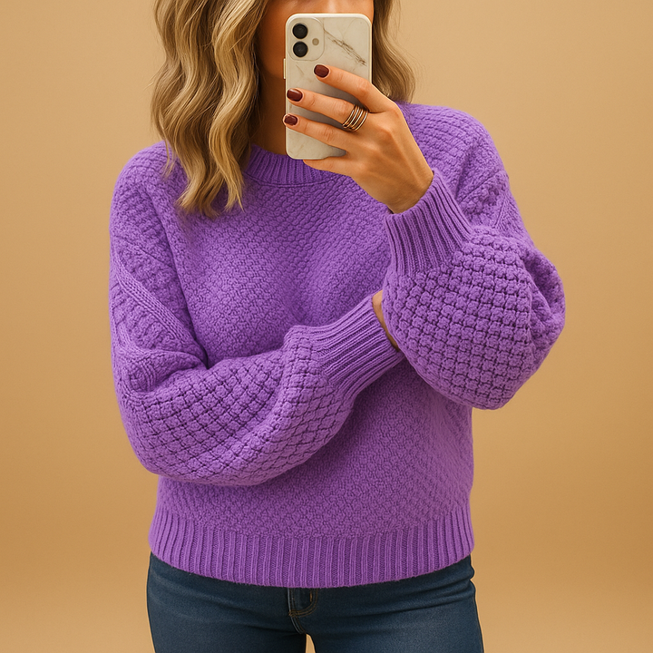 Eloise | Strukturierter Rundhals-Pullover