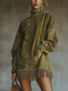Grace | Faux Suede Rollkragenkleid