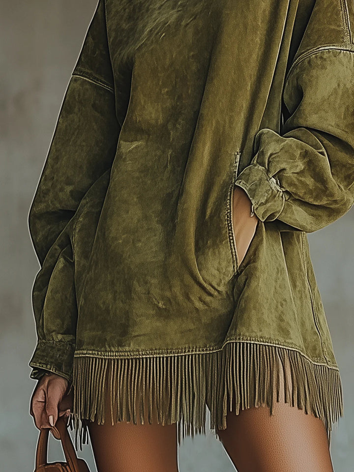 Grace | Faux Suede Rollkragenkleid