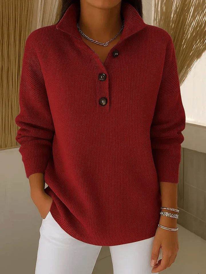 Pulli Florenz — Polo-Kragen, V-Ausschnitt