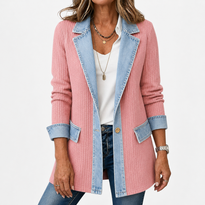 Miriam™ | Gestreifter Strickjacke mit Kontrast