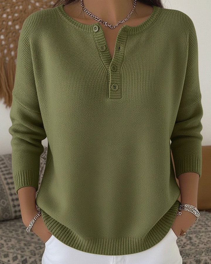 Helena™ | Strickpullover mit Henley-Knöpfen
