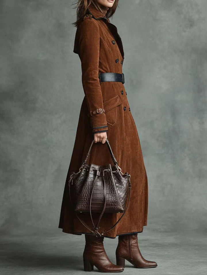 Nathalie™ - Wildleder-Trenchcoat