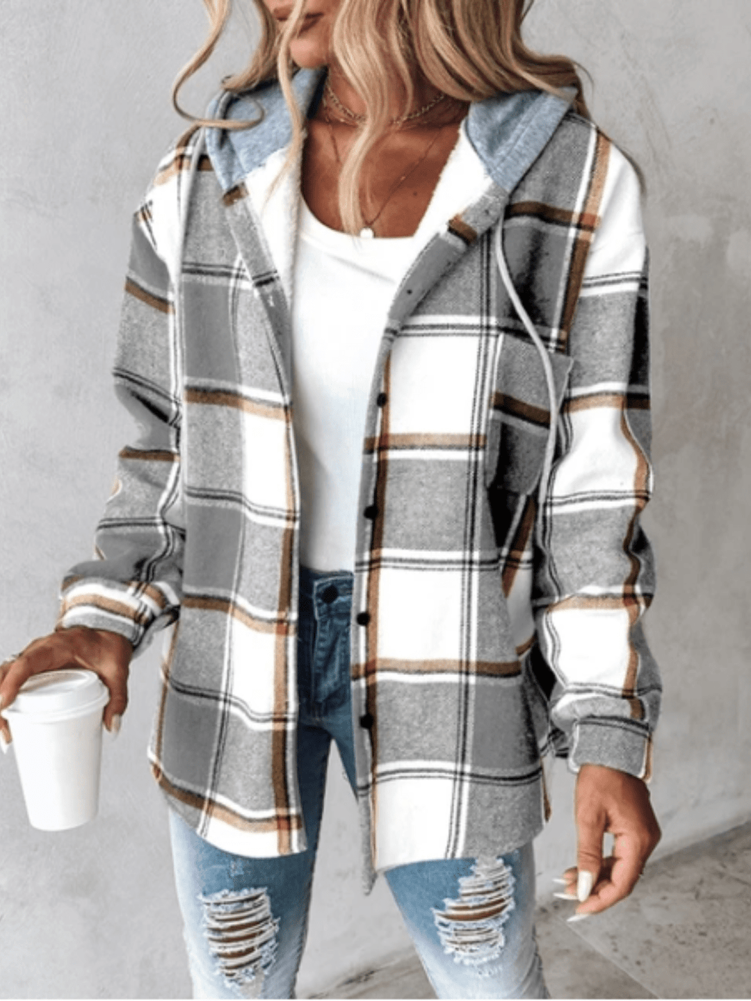 Harlow | Bequeme Karierte Kapuzenjacke