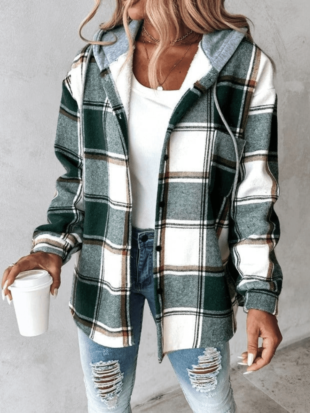 Harlow | Bequeme Karierte Kapuzenjacke