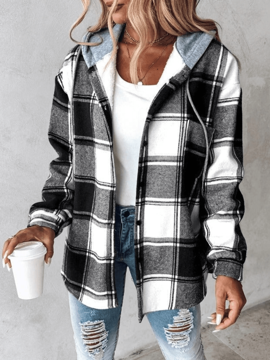Harlow | Bequeme Karierte Kapuzenjacke