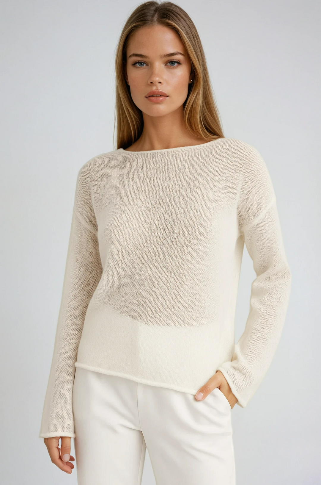 Elodie | Leichter Boot-Ausschnitt Pullover
