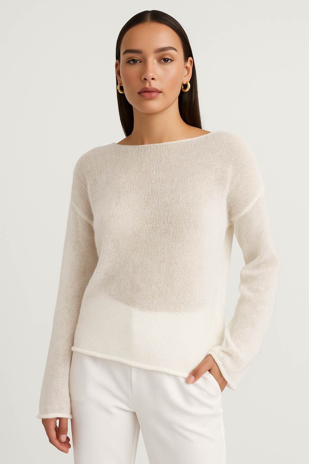 Elodie | Leichter Boot-Ausschnitt Pullover