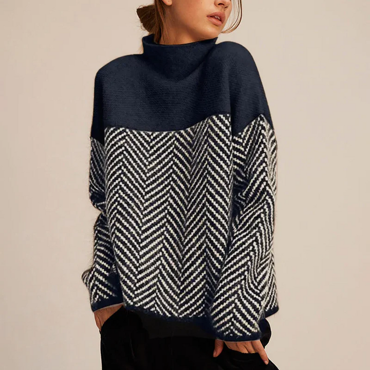 Halle | Pullover mit Stehkragen Chevron
