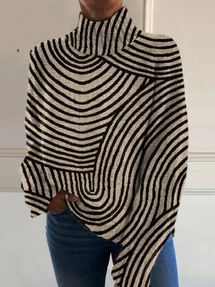 Carys | Rollkragenpullover mit Linienmuster