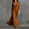 Audrey | Elegantes Fließendes Button-Maxikleid