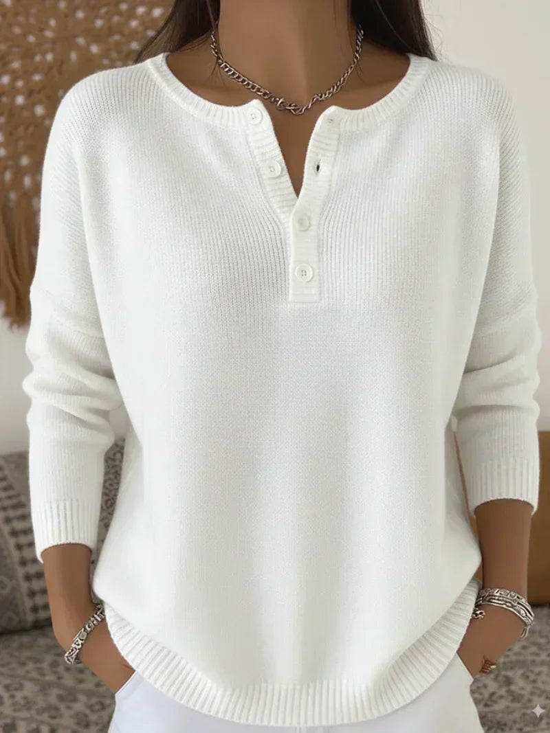 Helena - Knopf-Henley aus Strick