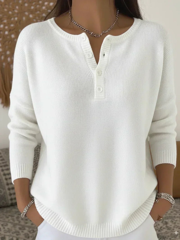 Helena™ | Strickpullover mit Henley-Knöpfen