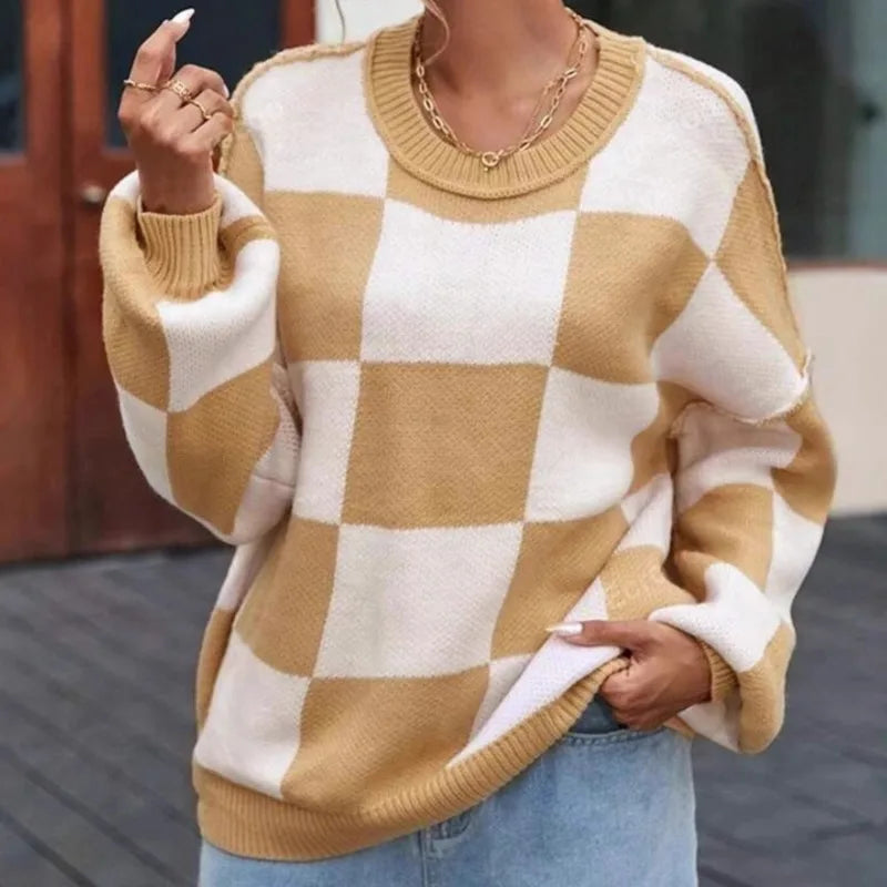 Wynne | Übergroßer Pulli mit Karomuster