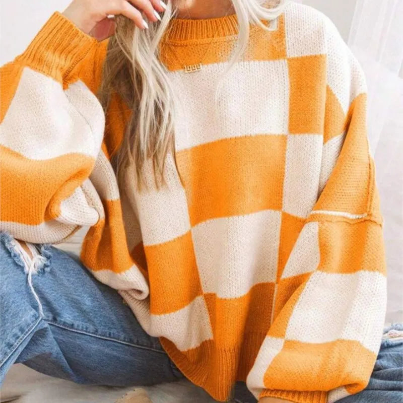 Wynne | Übergroßer Pulli mit Karomuster