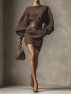 Grace | Dunkelbraunes Minikleid