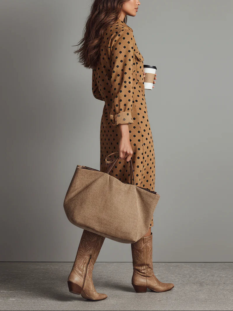 Ebonie | Wildleder Midi Kleid