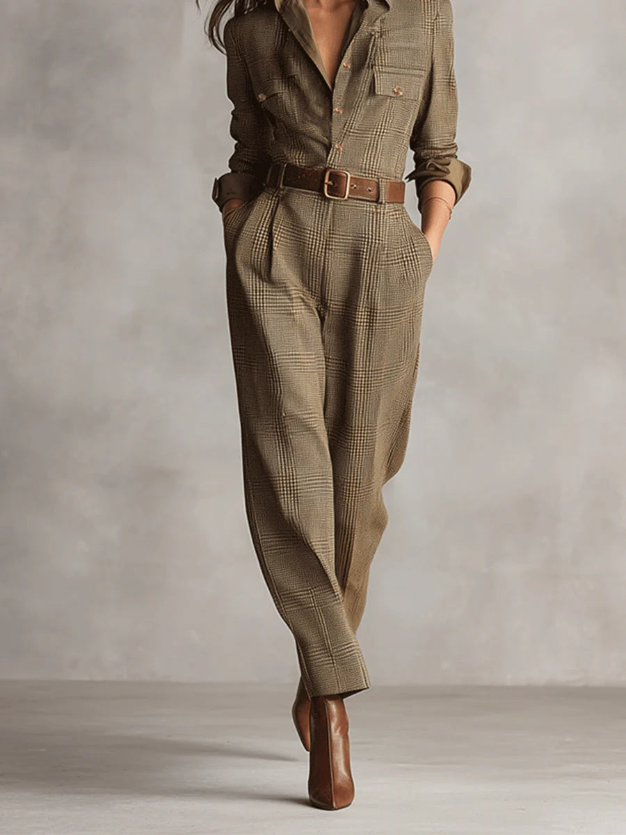 Evie | Brauner Utility Jumpsuit