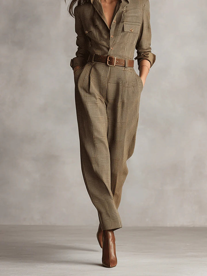 Evie | Brauner Utility Jumpsuit