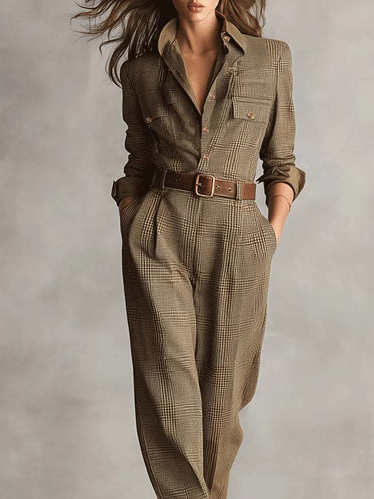 Evie | Brauner Utility Jumpsuit