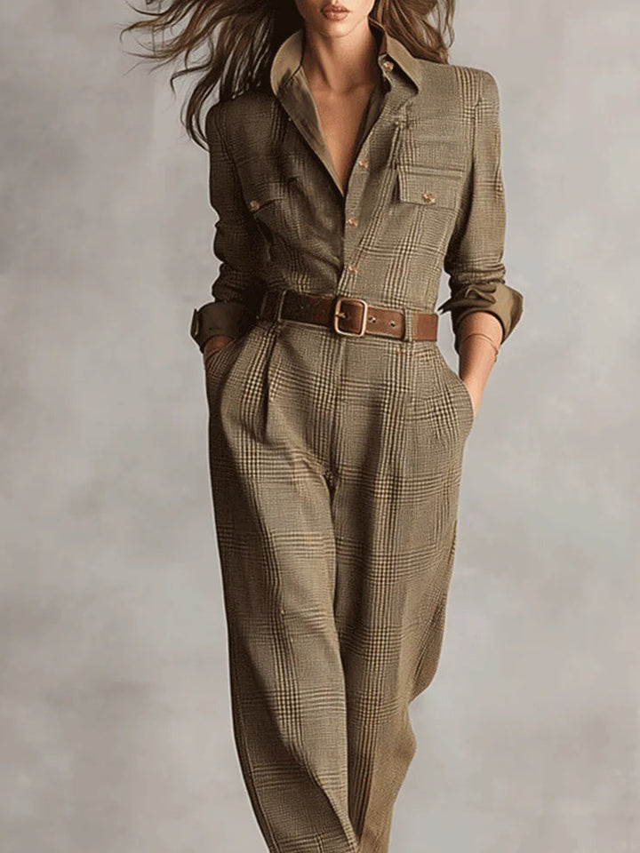 Evie | Brauner Utility Jumpsuit