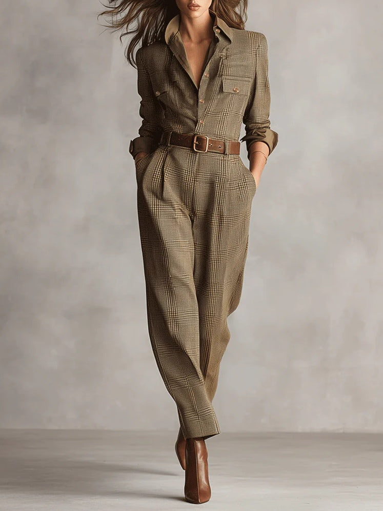 Evie | Brauner Utility Jumpsuit