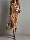 Calista | Soft-Touch Knopf-Down Midi-Kleid