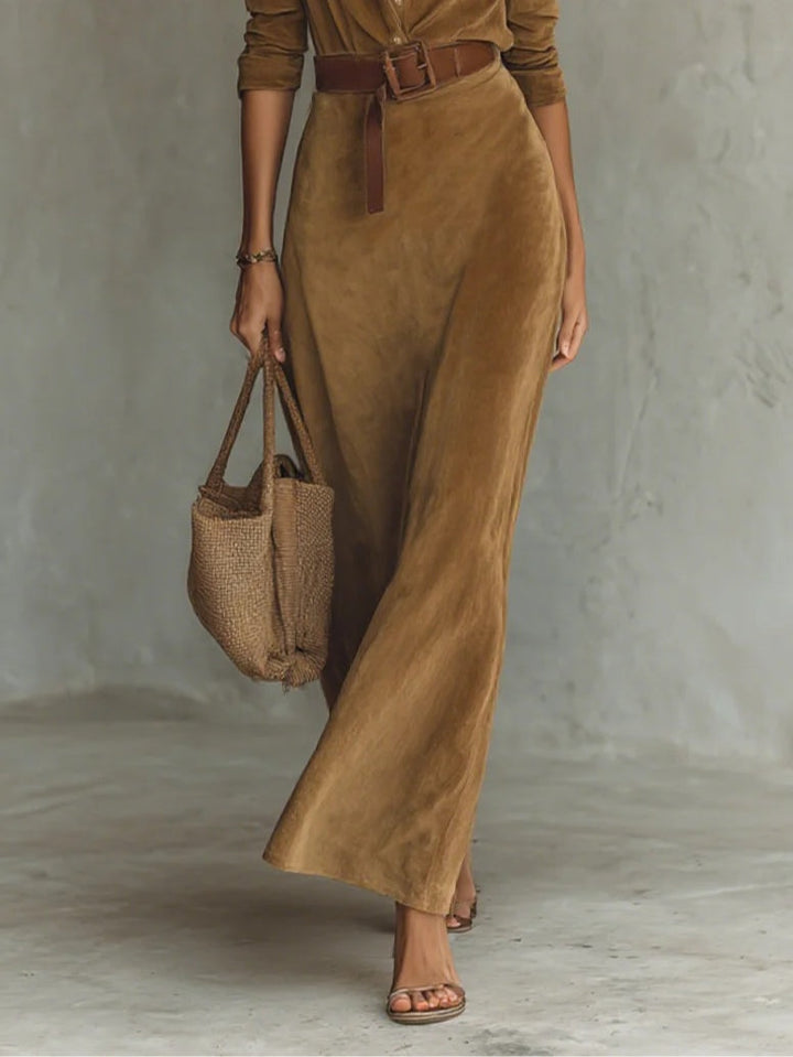 Isla | Wildleder Maxikleid