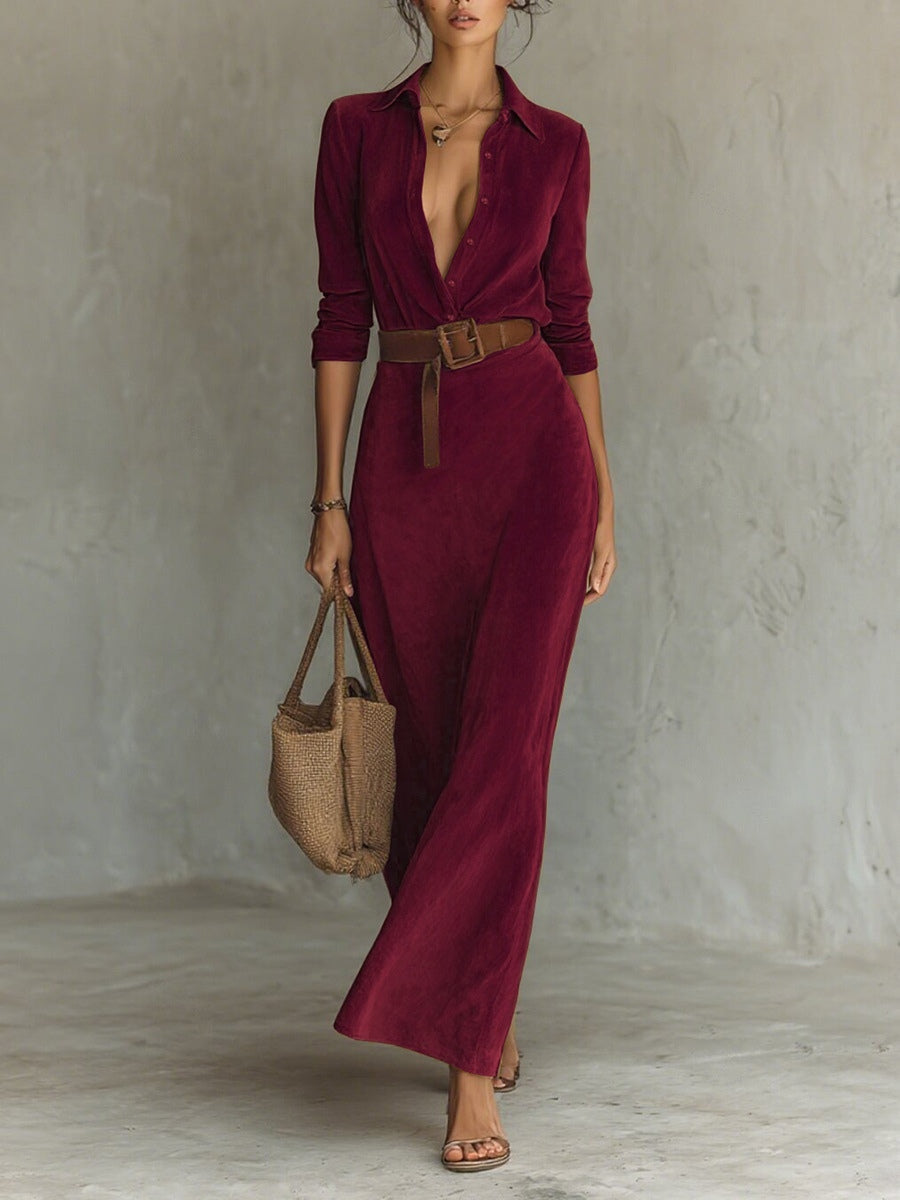 Isla | Wildleder Maxikleid